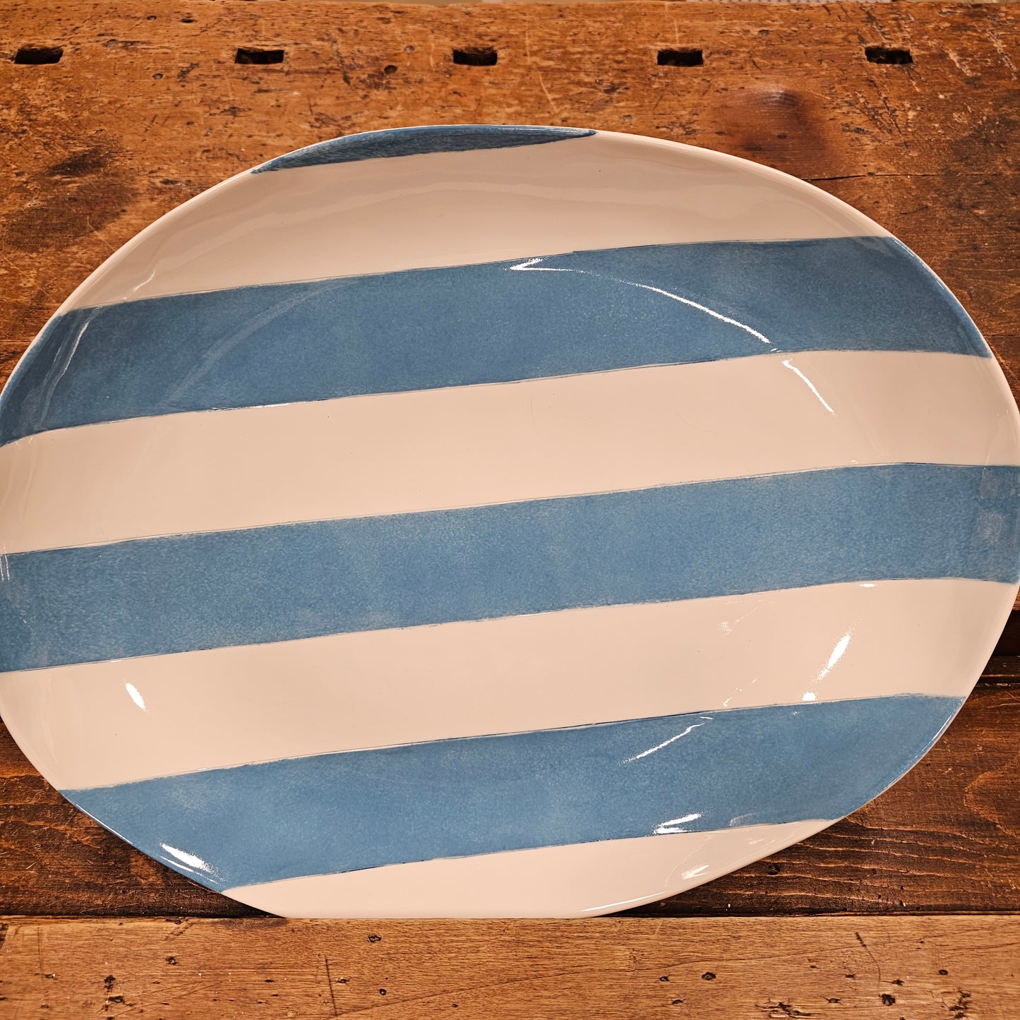 Piatto da portata/centro tavola ovale In porcellana Collezione Stripe/Righe