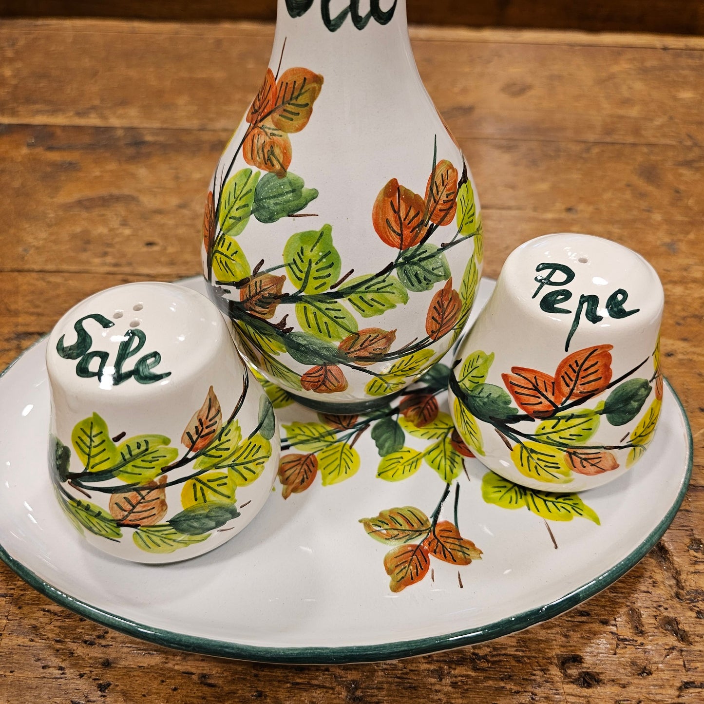 Set Olio/Sale e Pepe in ceramica decorato a mano