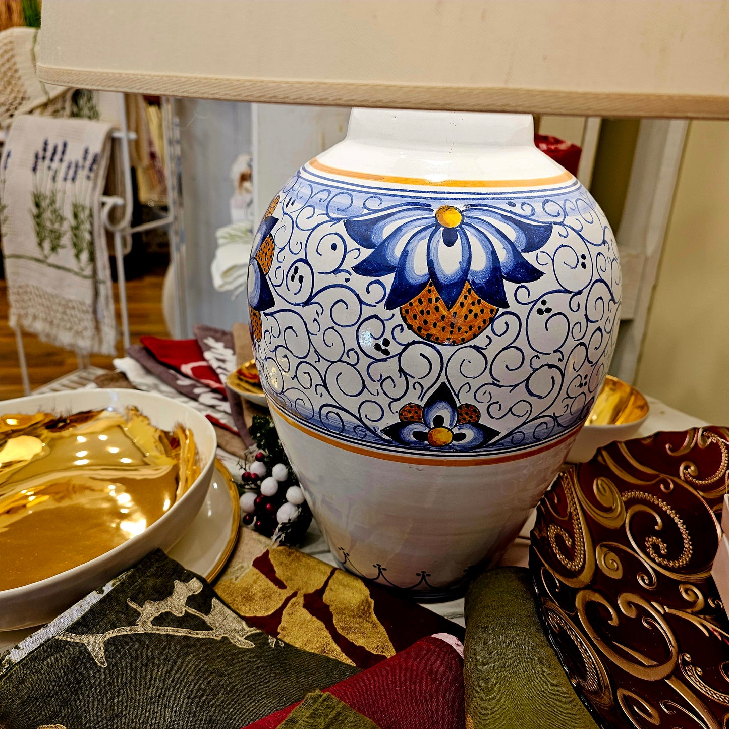 Lampada da tavola decorazione Faentina