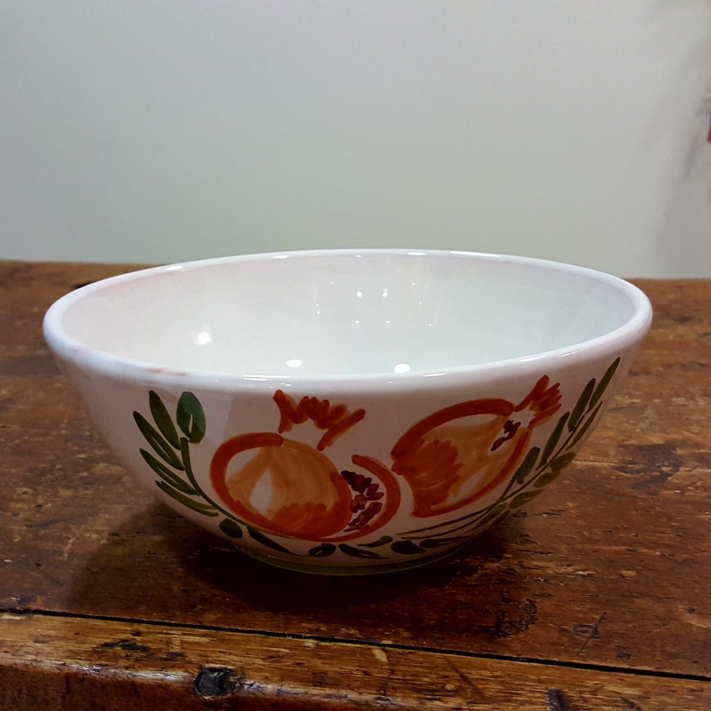 Ceramic salad bowl with pomegranate decoration