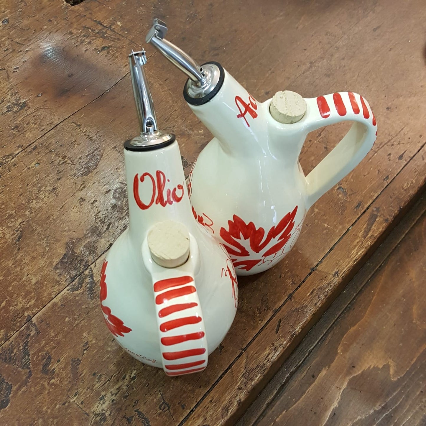 Bottles of oil and vinegar