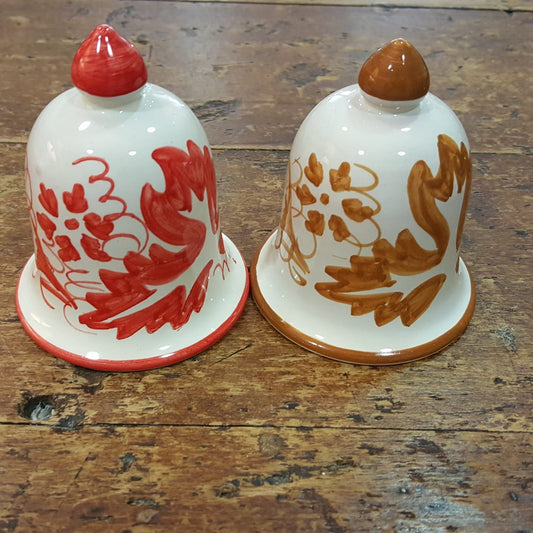 Campanella in ceramica da tavola decorata romagnola