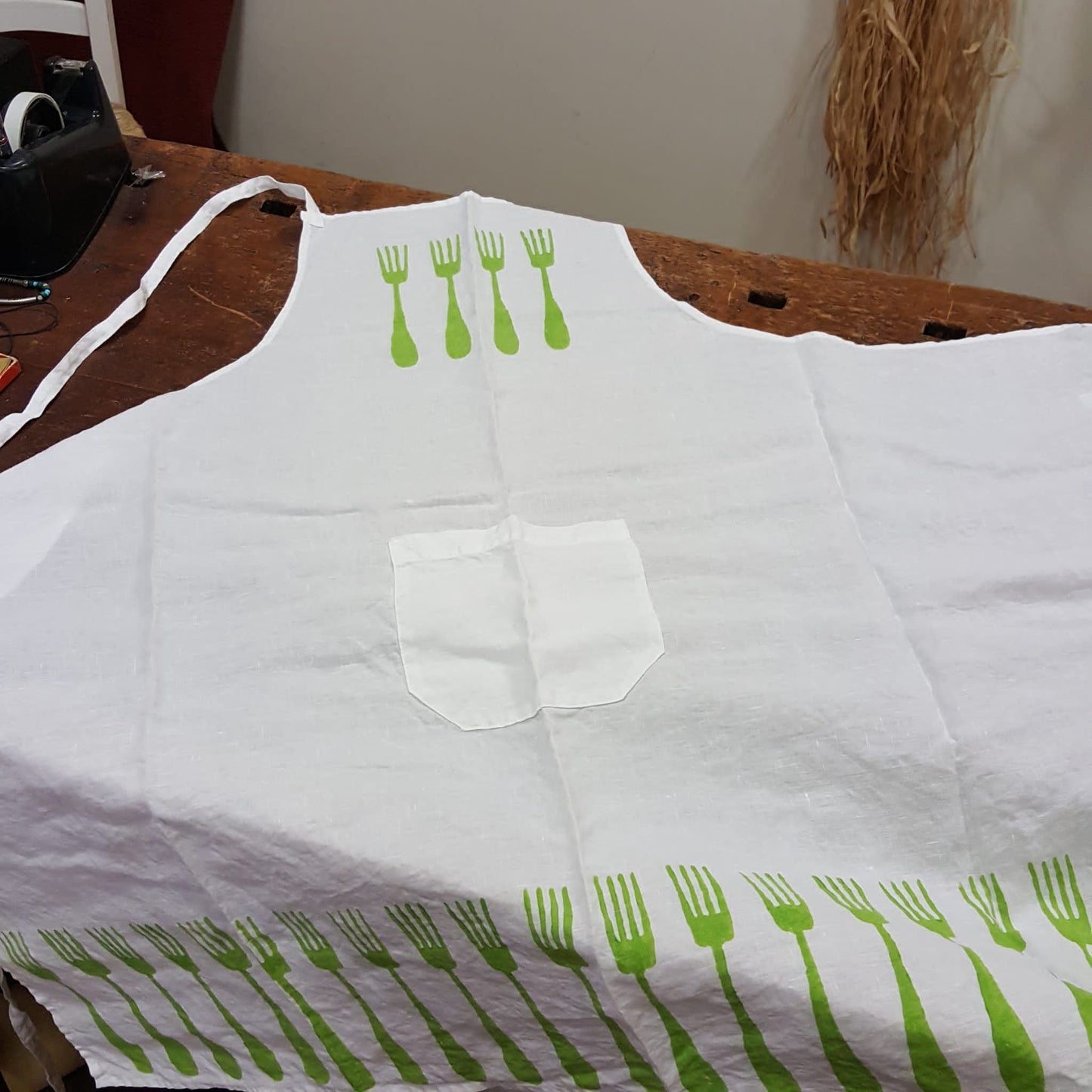 Bertozzi fork print kitchen apron