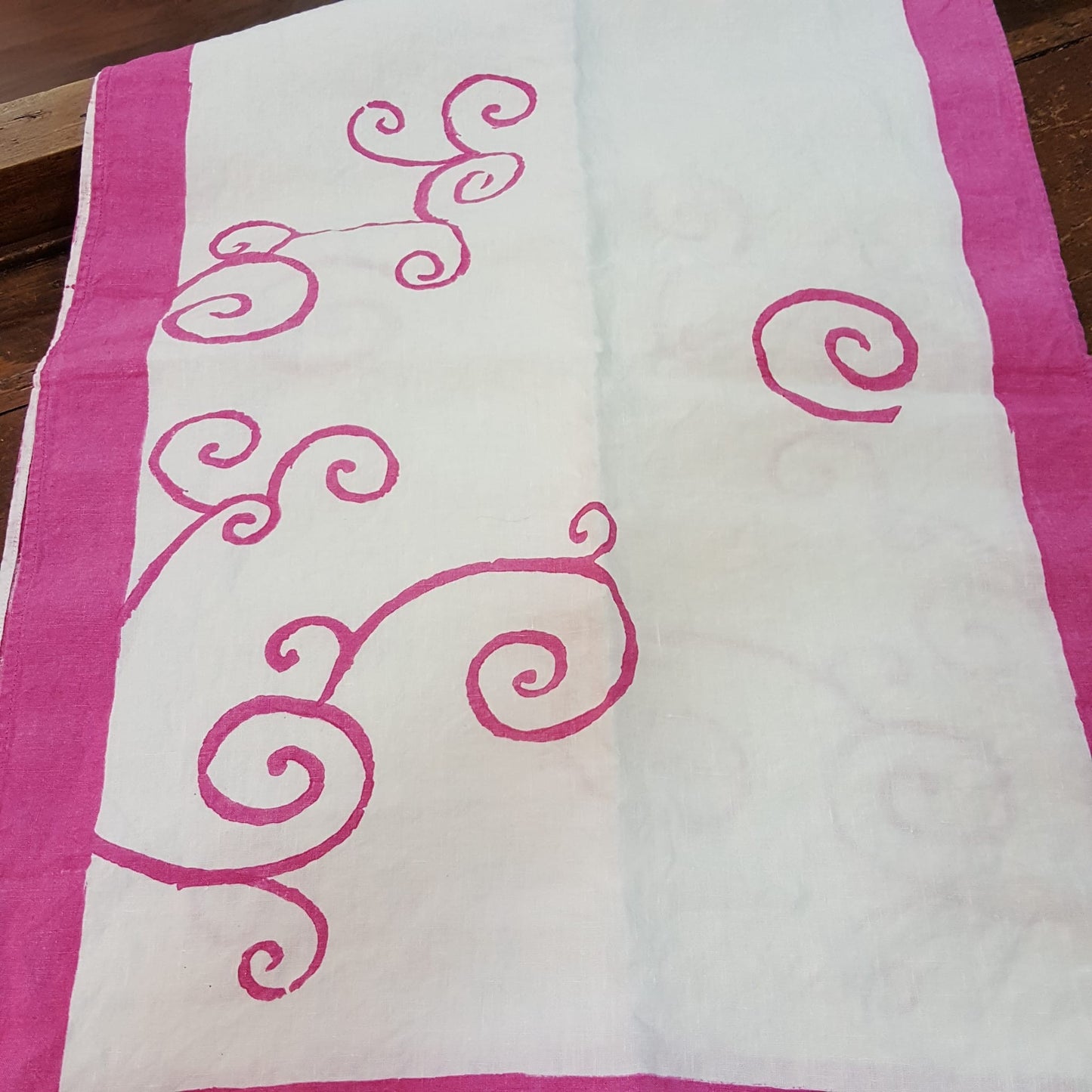 Table runner 50x150 Bordo and Ricci collection in natural linen