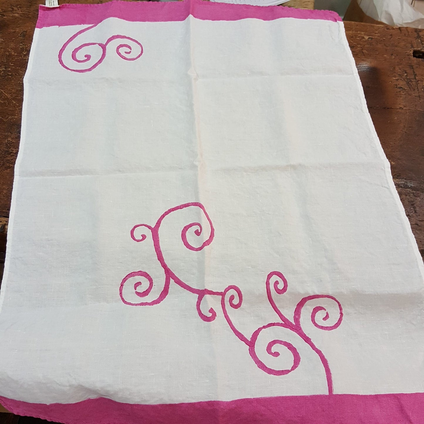 Linen Placemat/Dishcloth Bordo and Ricci Collection