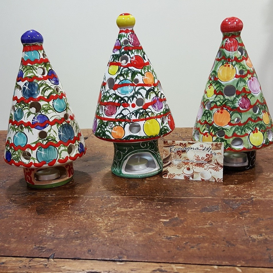 Albero Natale in ceramica multicolore