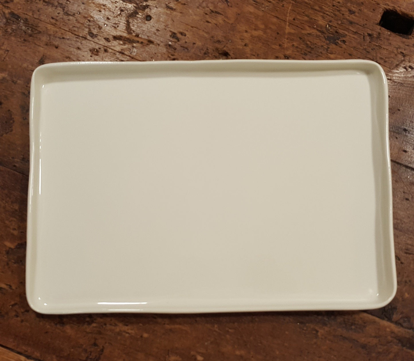 Rectangular white porcelain tray