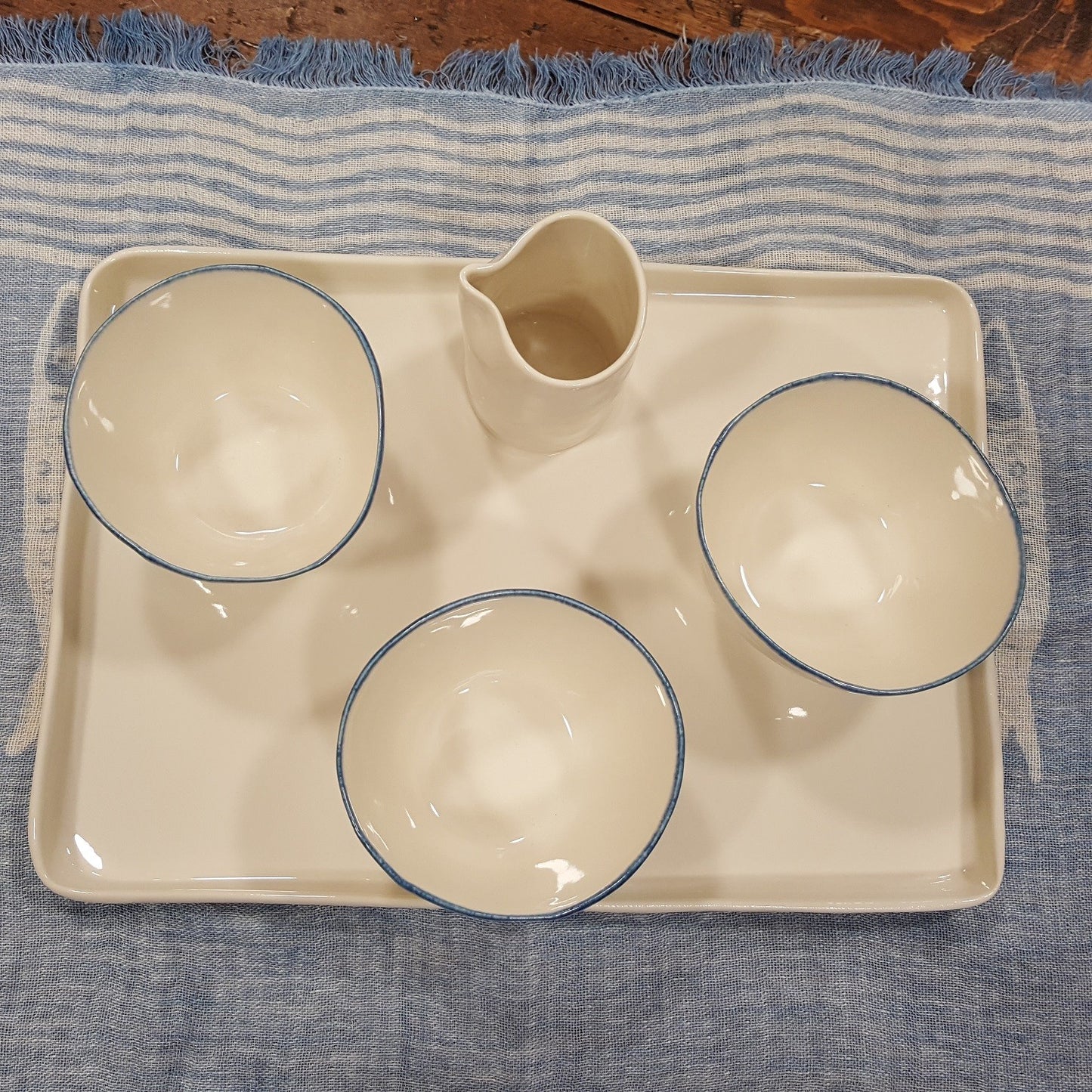 Porcelain coffee service with tray and milk jug