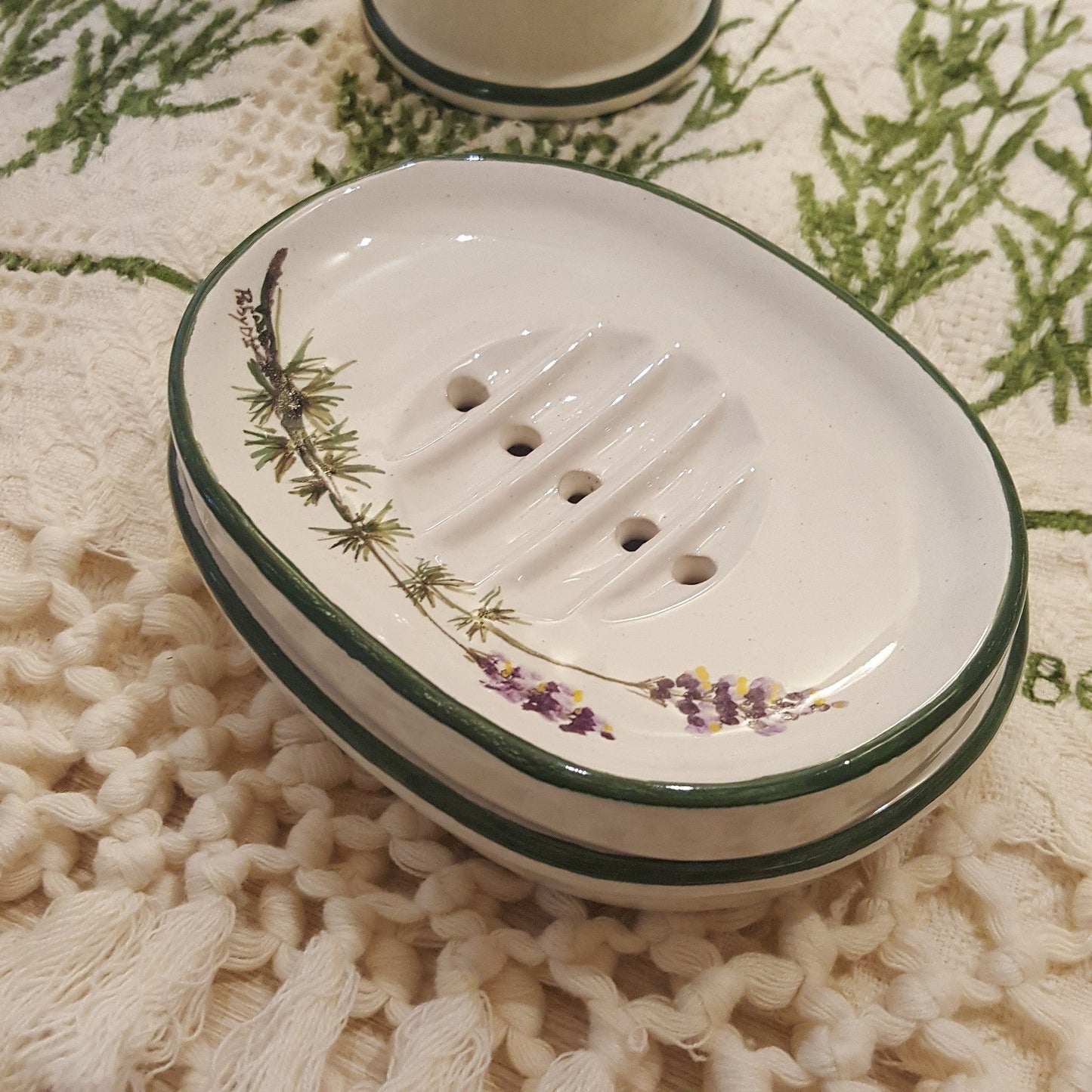 Porta Sapone in Ceramica Collezione Lavanda