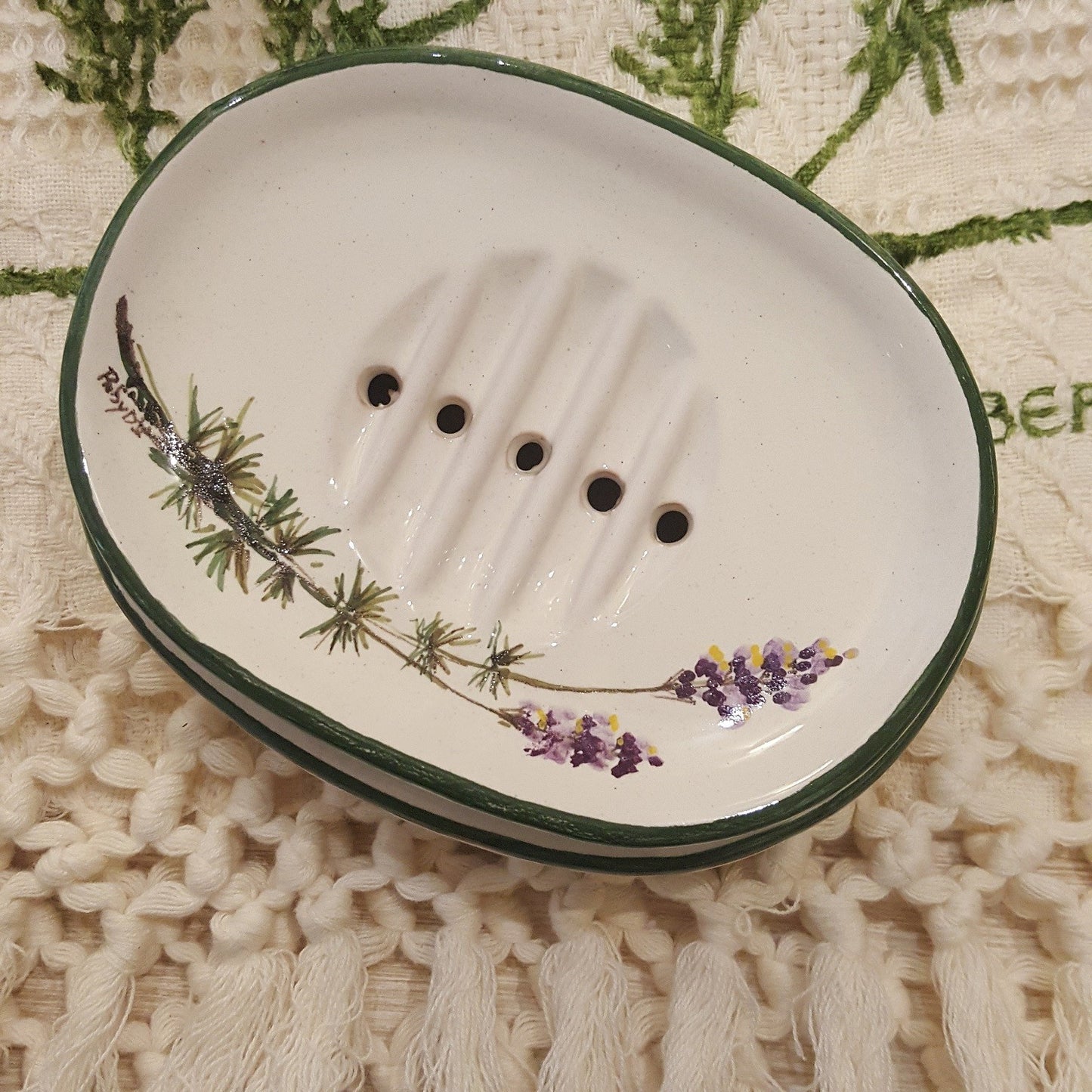 Porta Sapone in Ceramica Collezione Lavanda