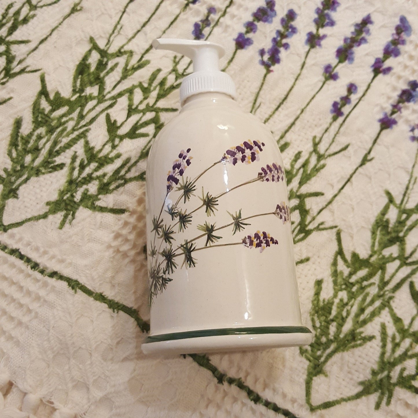 Dispenser per sapone in Ceramica Collezione Lavanda