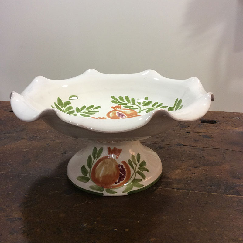 Ceramic fruit bowl with pomegranate decorations