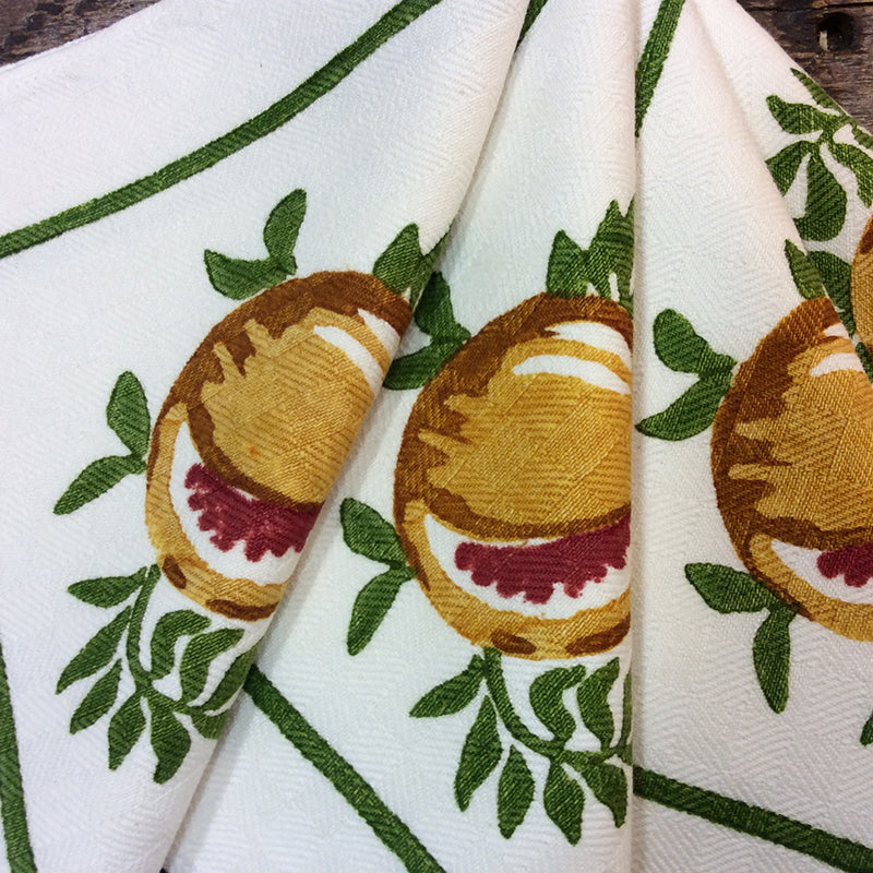 Hand printed napkins with Pomegranate decoration
