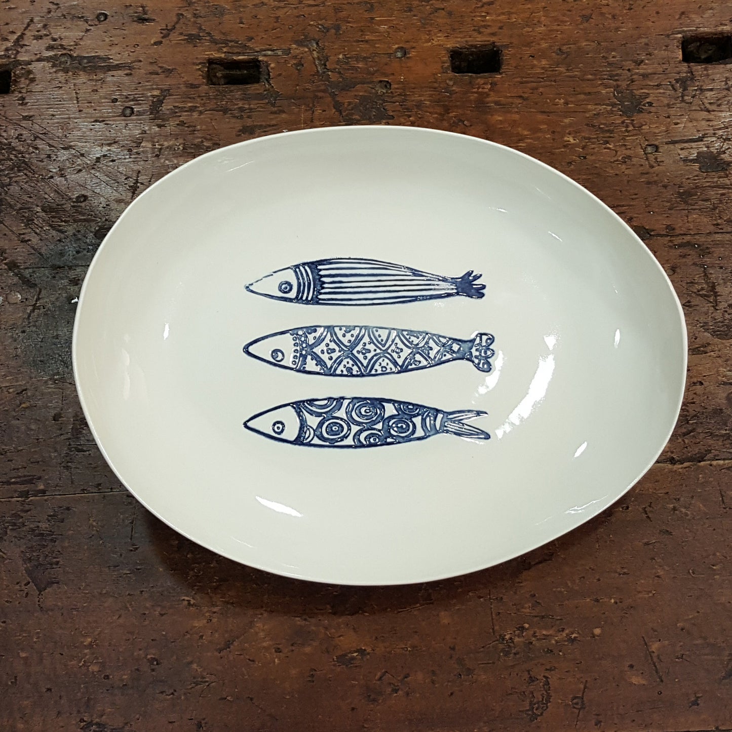 Oval serving plate in Panarea porcelain