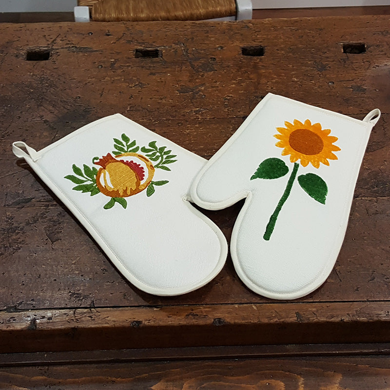 Guanto da forno in misto lino