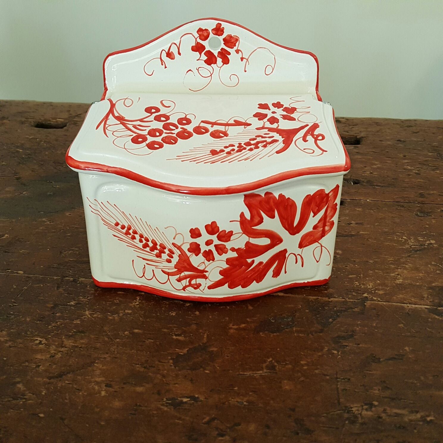 Porta sale grosso contenitore in ceramica da cucina con coperchio – Stampe  Romagnole