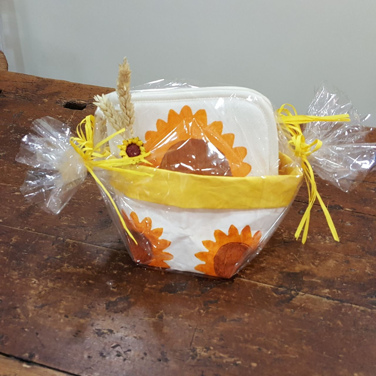 Confezione Regalo cestino porta pane e presine Collezione Girasole