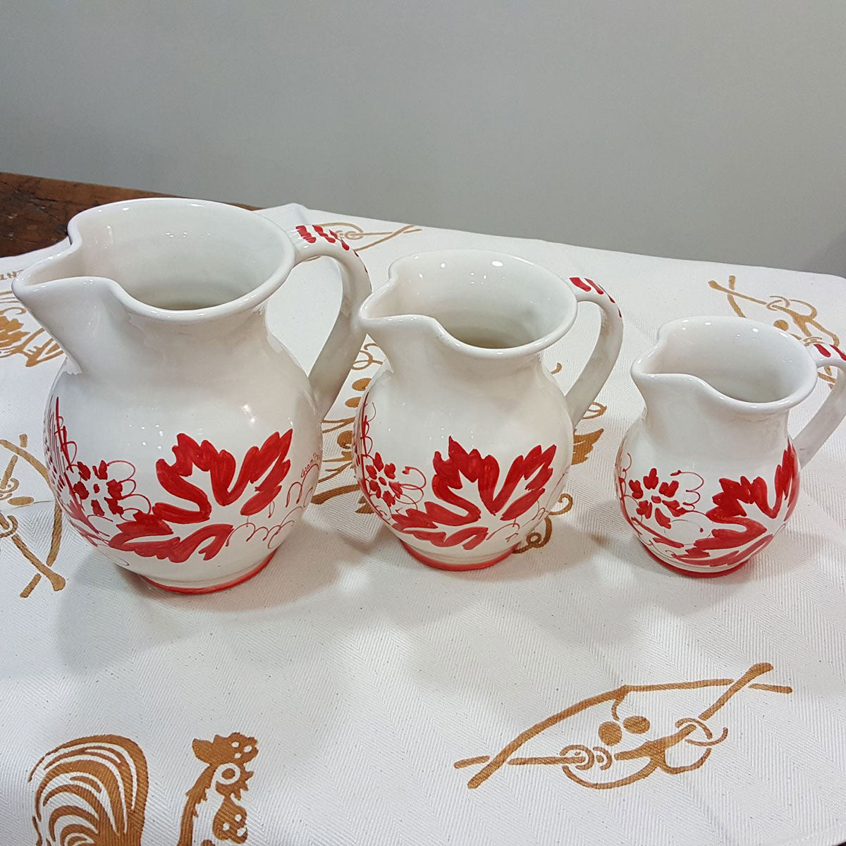 Tris di caraffe romagnole in ceramica