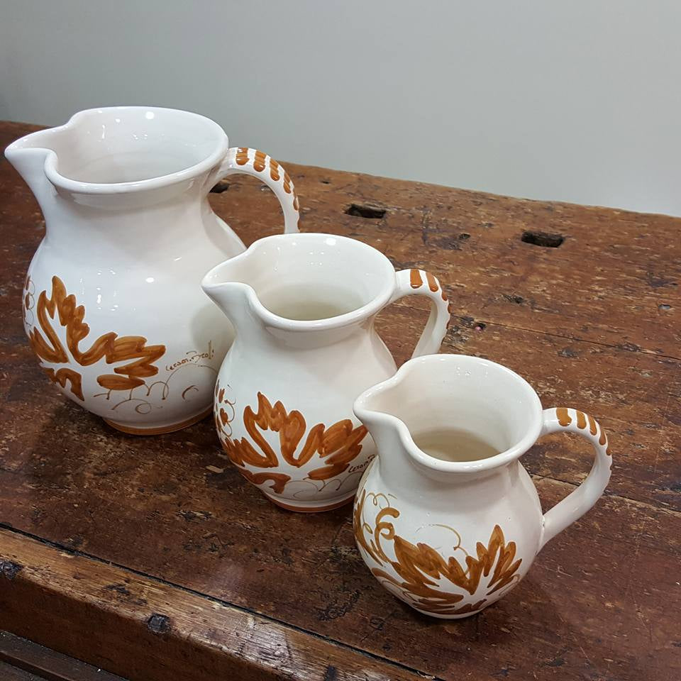 Trio of ceramic carafes from Romagna