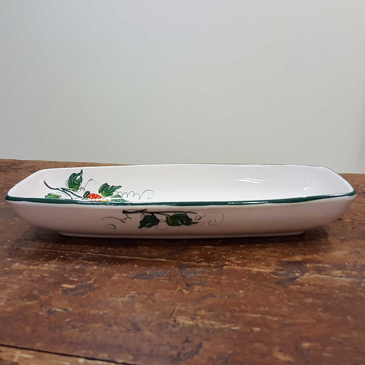 Small ceramic serving plate decorated with strawberries