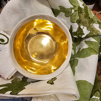 Full pure gold brushed porcelain bowl