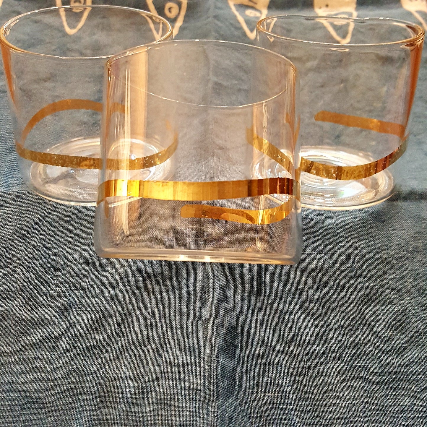 Bicchieri in vetro pirex Onda Oro