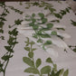 Natural linen tablecloth with yellow fork print