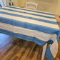 L'heure bleue red linen tablecloth