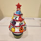 Mini Christmas tree in hand-decorated ceramic