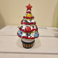 Mini Christmas tree in hand-decorated ceramic