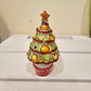 Mini Christmas tree in hand-decorated ceramic