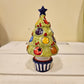 Mini Christmas tree in hand-decorated ceramic