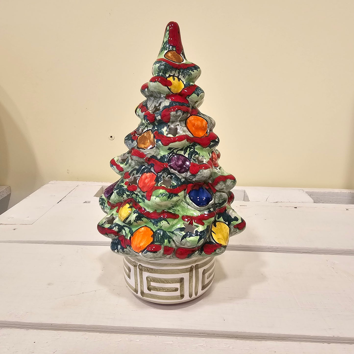 Hand decorated ceramic Christmas tree