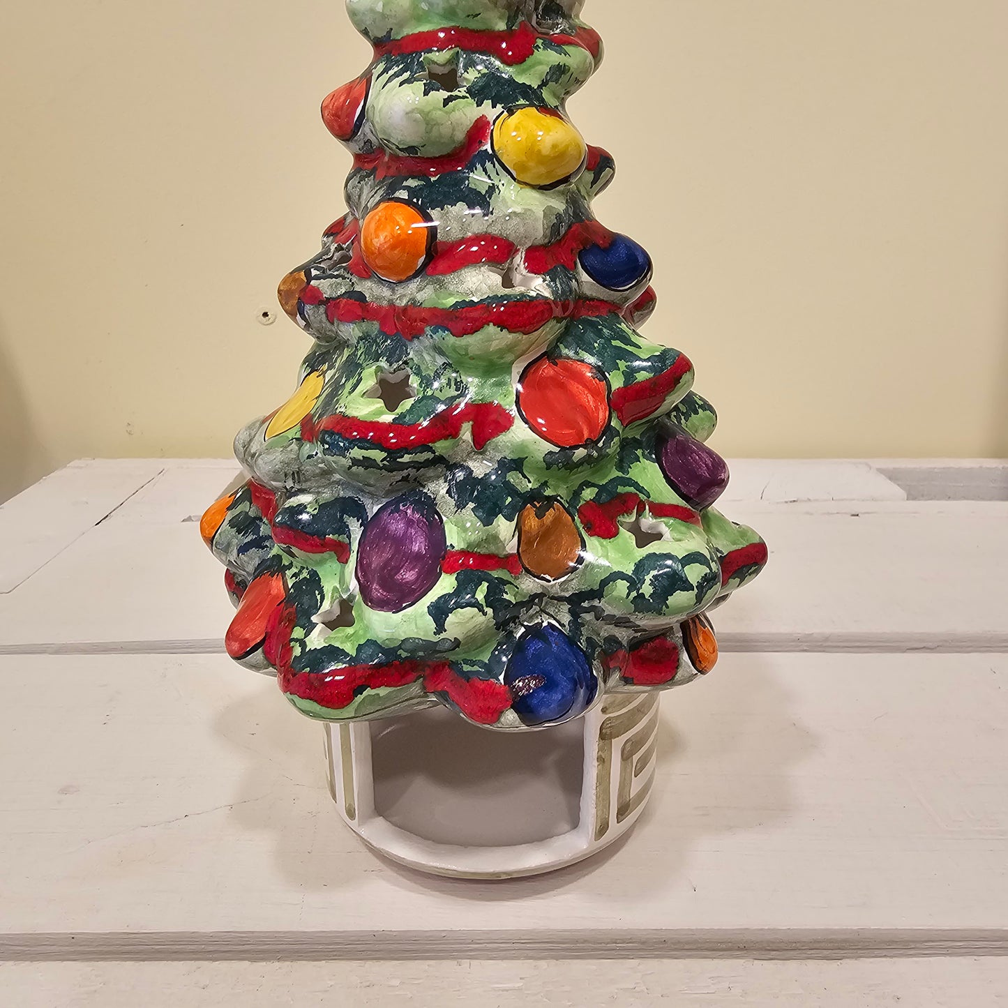 Hand decorated ceramic Christmas tree