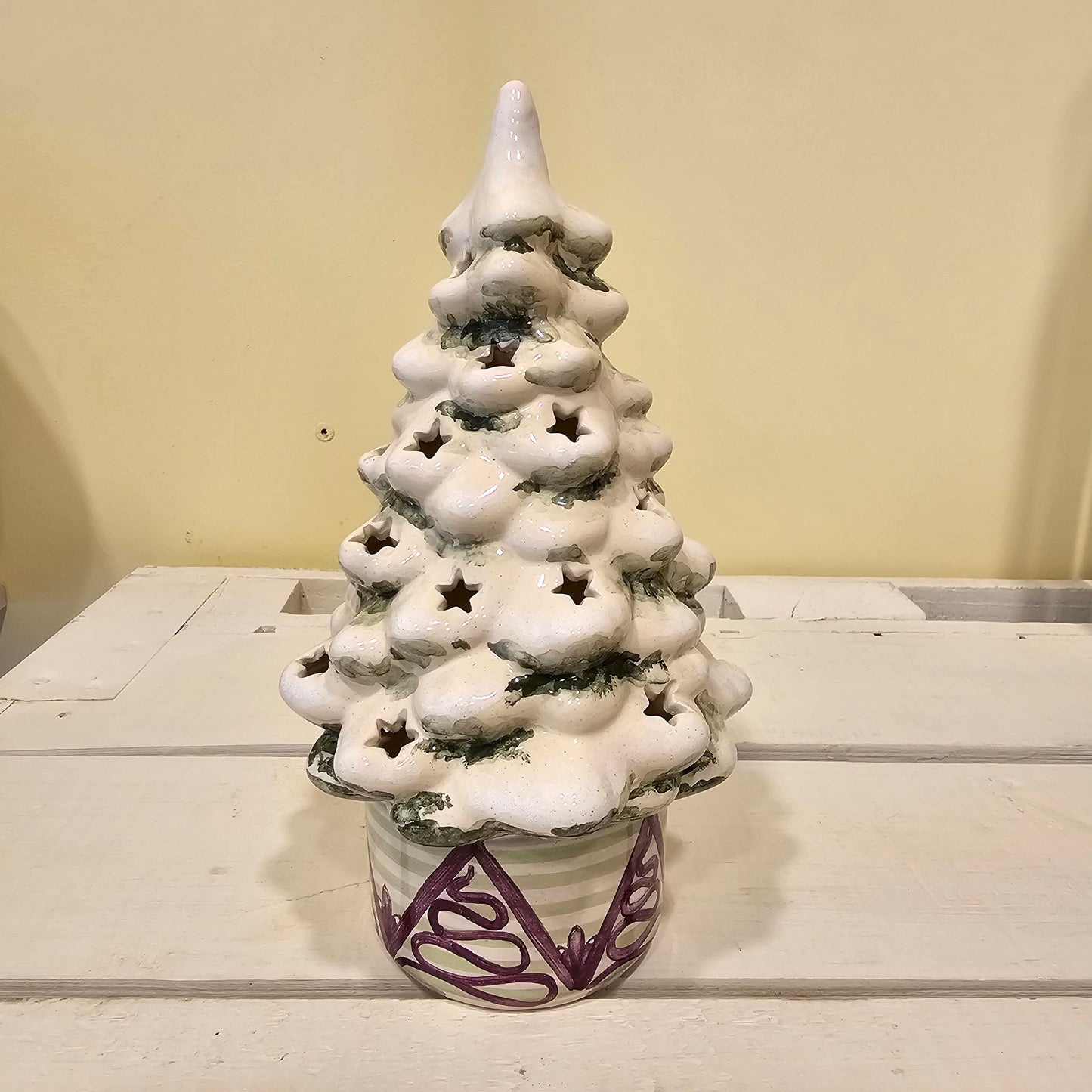 Hand decorated ceramic Christmas tree