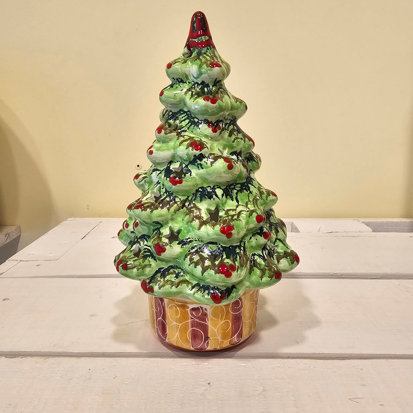 Hand decorated ceramic Christmas tree