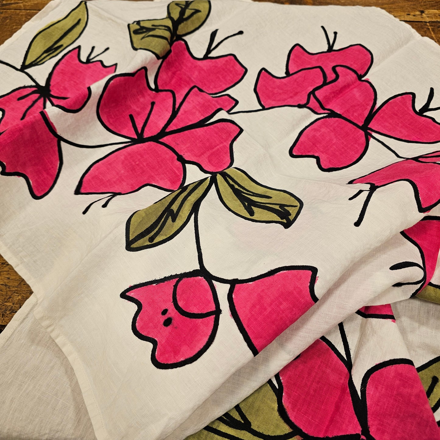 Runner 100% Lino Collezione Bouganville Pop