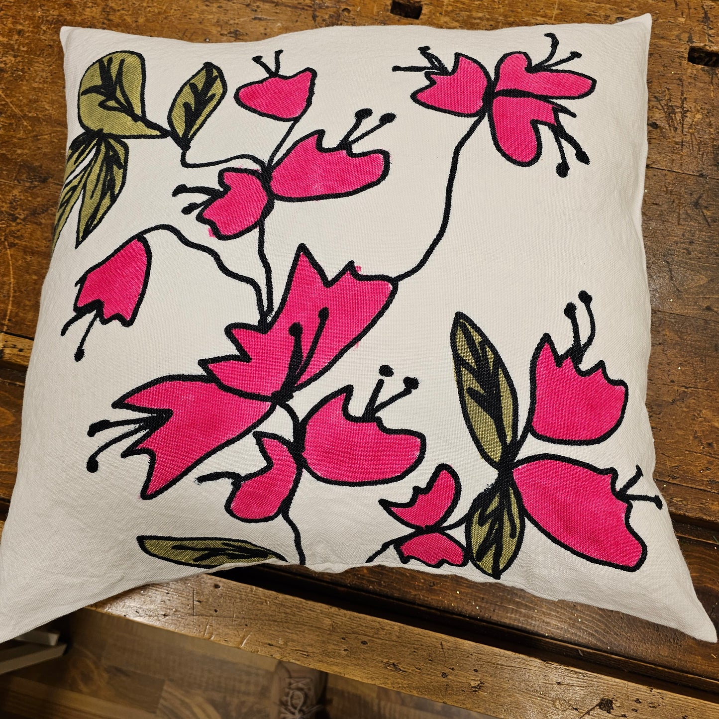 Copri cuscino/Federa in lino Collezione Bouganville