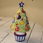 Mini Christmas tree in hand-decorated ceramic