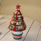 Mini Christmas tree in hand-decorated ceramic