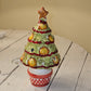 Mini Christmas tree in hand-decorated ceramic