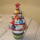 Mini Christmas tree in hand-decorated ceramic