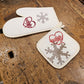 Flakes and Hearts potholders and kitchen glove