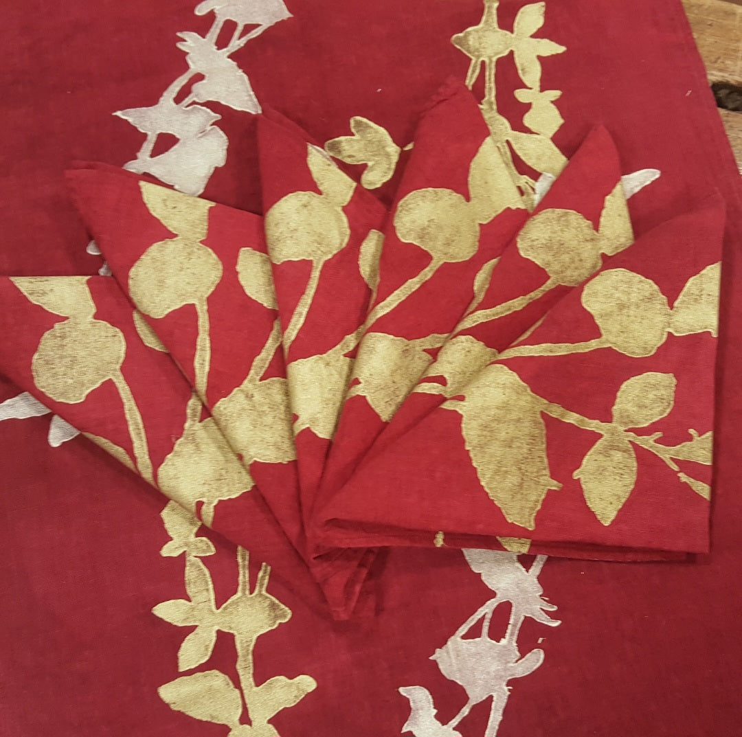 Napkins Green Garden Collection in pure Linen by Bertozzi