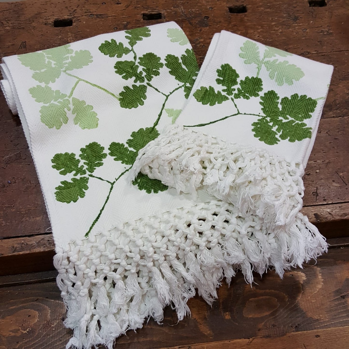 Coppia asciugamani in cotone Collezione Rovere by Bertozzi