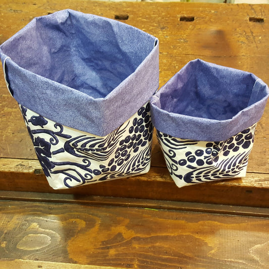 Blue washable paper bread basket