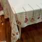 Christmas tablecloth in linen with red decoration. Natalia Collection