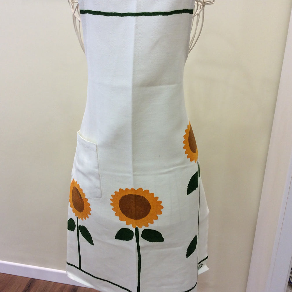 Sunflower print kitchen apron