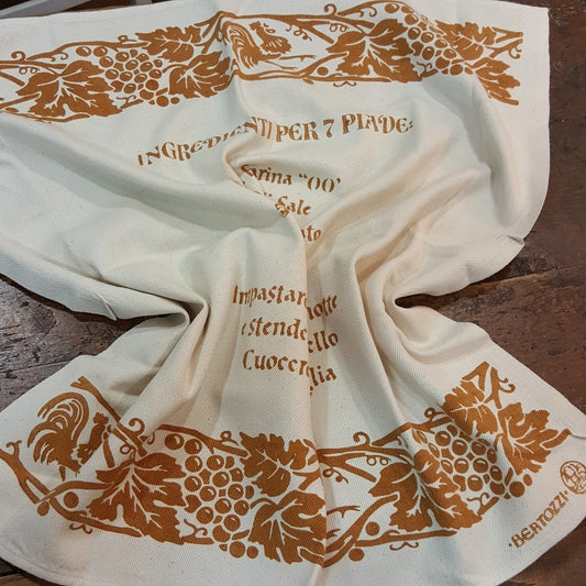 Tea towel with piadina recipe with Romagna prints