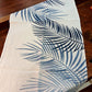 Hand printed table runner with palm tree design